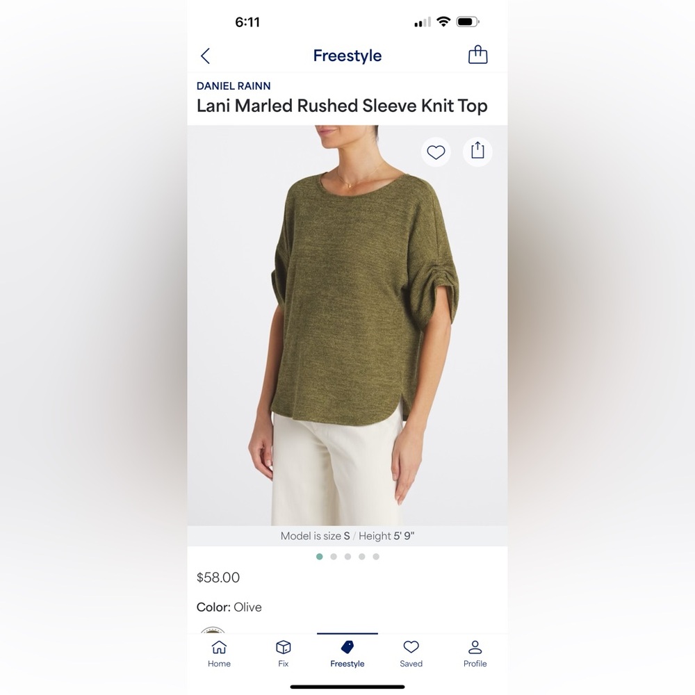 DANIEL RAINN
Lani Marled Rushed Sleeve Knit Top